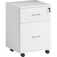 HOMCOM Two Drawer Lockable Filing Cabinet - White Wood Grain