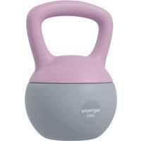 SPORTNOW Soft Kettlebell, 8kg Kettle Bell with Non-Slip Handle for Home Gym Weight Lifting and Strength Training, Purple and Grey