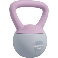 SPORTNOW Soft Kettlebell, 4kg Kettle Bell with Non-Slip Handle for Home Gym Weight Lifting and Strength Training, Purple and Grey