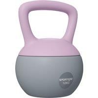SPORTNOW Soft Kettlebell, 10kg Kettle Bell with Non-Slip Handle for Home Gym Weight Lifting and Strength Training, Purple and Grey