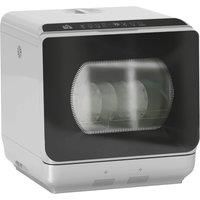 HOMCOM Tabletop Dishwasher, Mini Countertop Dishwasher with 4 Place Settings, 6 Programs, 6L Water Tank, Touch Control, LED Display, Delay Start, Dual Water Supply and Fruit Wash Mode, Silver Tone