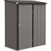Outsunny 5.3 x 3.1ft Corrugated Steel Garden Shed - Light Grey