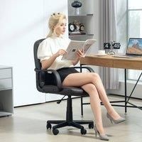 HOMCOM Swivel Executive Office Chair PU Leather Computer Desk Chair Office Furniture - Dark Brown