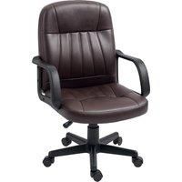 HOMCOM Swivel Executive Chair PU Leather Computer Desk Chair, Dark Brown