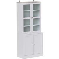 HOMCOM Double Storage Display Cabinet - White