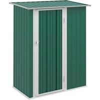 Outsunny 4.7ft x 2.8ft Garden Shed Steel Storage Shed Outdoor Equipment Tool Sloped Roof Door w/ Latch Weather-Resistant Paint Green