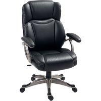 HOMCOM High-Back Office Chair, PU Leather Desk Chair with Adjustable Height, Swivel Wheels & Tilt Function for Home Office, Black Aosom UK