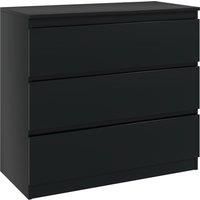HOMCOM Chest of Drawers, 3-Drawer Storage Organiser Unit for Bedroom, Living Room, Black