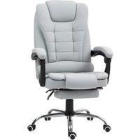 HOMCOM Linen-Look Adjustable Office Chair - Light Grey