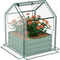 Outsunny 61 x 61cm Garden Planter Bed, with Cover - Green