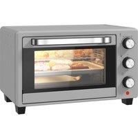 HOMCOM 21L Mini Countertop Oven, 100C-230C Adjustable Temp - Silver Tone