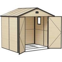 Outsunny 7.9ft x 6.2ft Aluminium Frame and Plastic Wall Shed, with Foundation - Cream White