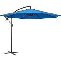 Outsunny 3(m) Offset Cantilever Parasol, with Cross Base - Blue
