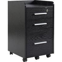 HOMCOM Three-Drawer Lockable Filing Cabinet - Black