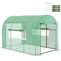 Outsunny 3 x 2 x 2m Polytunnel Greenhouse with Doors and Mesh Windows