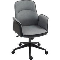 Home Office Chair, Upholstered Linen Desk Chair with Adjustable Height, Grey