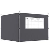 Outsunny Gazebo Replacement Exchangeable Wall Panels w/  Window, Dark Grey