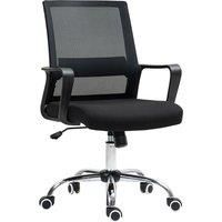Vinsetto Swivel Office Chair, Ergonomic Desk Chair with Arms, Adjustable Lumbar Support & Swivel Wheels, Black Aosom UK