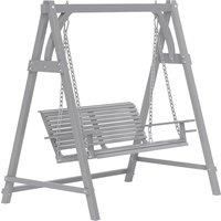 Outsunny 2 Seater Garden Swing Seat Larch Wood Swing Chair Hammock Bench Lounger - Grey