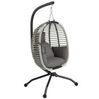 Outsunny Hanging Swing Chair w/ Thick Cushion, Hanging Chair, Dark Grey