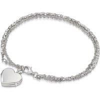 LOVELOX Lockets Women's Nugget Heart Locket Bracelet in Silver
