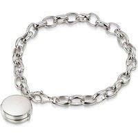 LOVELOX Lockets Women's Links Round Locket Bracelet in Silver