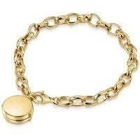 LOVELOX Lockets Women's Links Round Locket Bracelet in Gold
