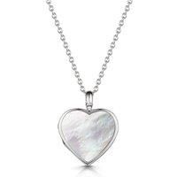 LOVELOX Lockets Women's Mother of Pearl Modern Heart Locket in Silver