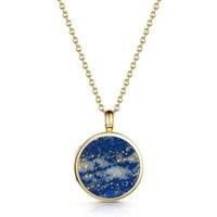LOVELOX Lockets Women's Lapis Lazuli Modern Round Locket in Gold