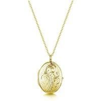 LOVELOX Lockets Women's Little Oval Scroll Locket in Gold