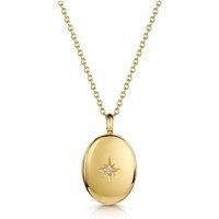 LOVELOX Lockets Women's Oval Locket With Clear Crystal in Gold