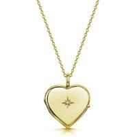 LOVELOX Lockets Women's Diamond Set Personalised Heart Locket in Gold