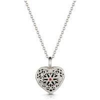 LOVELOX Lockets Women's Filigree Personalised Heart Locket in Silver