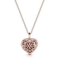 LOVELOX Lockets Women's Filigree Personalised Heart Locket in Rose Gold