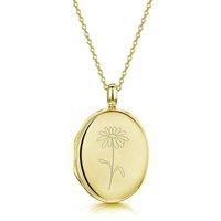 LOVELOX Lockets Women's Birth Flower Personalised Locket in Gold