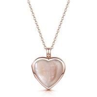 LOVELOX Lockets Women's Pink Mother of Pearl Heart Locket in Rose Gold
