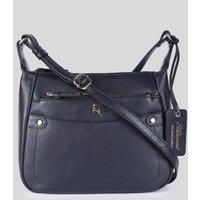 'Classico Napoli' Real Leather Top Zip Crossbody Bag