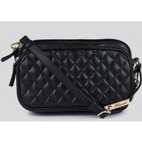 'Bellezza Romana' Real Leather Twin Zip Quilted Crossbody Bag