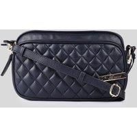 'Bellezza Romana' Real Leather Twin Zip Quilted Crossbody Bag