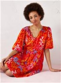 EVERBELLE Floral Printed Plisse Mini Dress 6