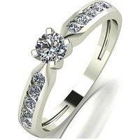 Moissanite Lady Lynsey 9Ct Yellow Gold 1.40Ct Total Eq Hidden Halo Solitaire Ring