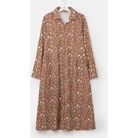 LightHouse Women/'s Elsie Midi Dress - Ladies Cotton Viscose Stretch Shirt Style Frock with Pockets - Rust Floral - 14