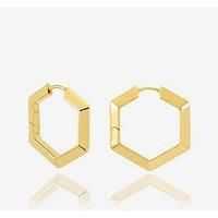 Rachel Jackson Large Bevelled Hexagon Hoop Earrings