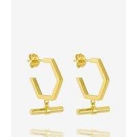Rachel Jackson Hexagon T-Bar Hoop Earrings