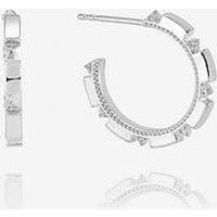 Rachel Jackson London White Topaz Arrow Spike Hoop Earrings