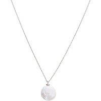 Baroque Flat Pearl Pendant Necklace Sterling Silver