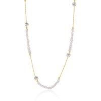 Baroque Irregular Pearl Jewelled Sterling Silver Chain Necklace in Gold