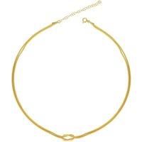 Spero London Women's Knot Chain Choker Necklace in Sterling Silver in Gold