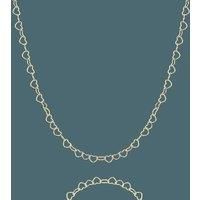 Spero London Women's Love Heart Sterling Silver Chain Necklace in Gold