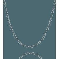 Spero London Women's Love Heart Sterling Silver Chain Necklace